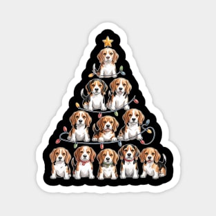 Funny Beagle Christmas Tree Dog Lovers Magnet
