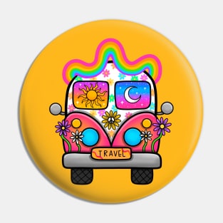 Travel hippie bus Pin