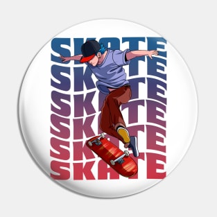 Skateboarder 360 Tre Flip Skater Skate Sk8er Boi Pin