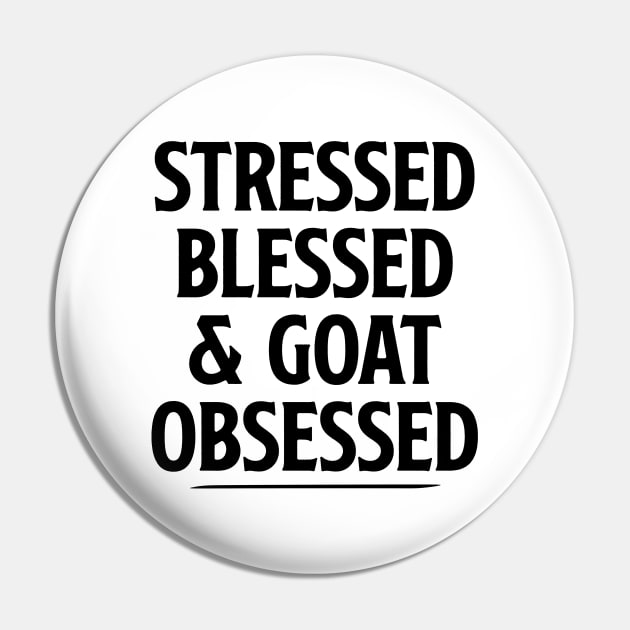 Cute Funny Goat Shirt for Women, Goat Lover Gift, Gifts for Goat Owner Stressed Blessed & Goat Obsessed Shirt, Goat Mama Tshirt Goat Mom Pin by Giftyshoop