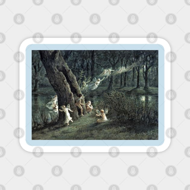 Woodland fairies in the moonlight - A. W. Crawford Magnet by forgottenbeauty