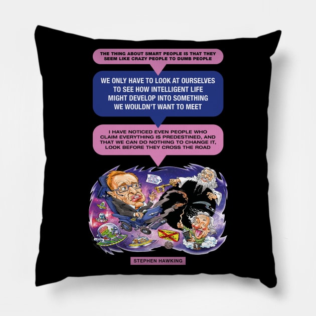 Stephen Hawking Pillow by PLAYDIGITAL2020