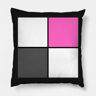 PINK GRAY BLOCK BLACK LINE RETRO GEOMETRIC SEAMLESS PATTERN FOR SUMMER Pillow