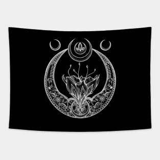 Moon Flower at Midnight Tapestry