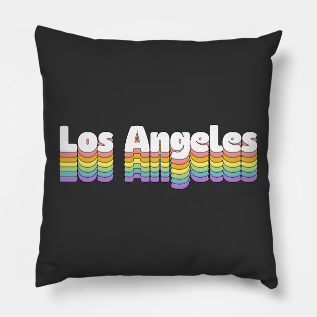 Los Angeles // Retro Typography Design Pillow by DankFutura