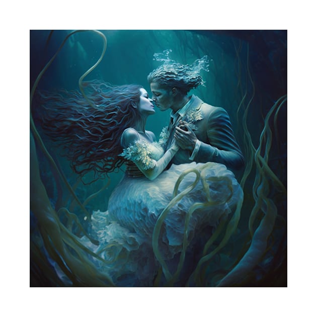 Man and a woman kissing under water. by Artisticwalls