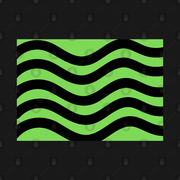 Light Green and Black Wavy Lines by BirdsnStuff