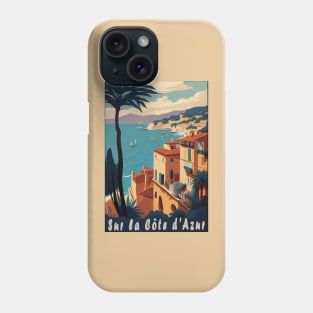 Sur la Cote d Azur vintage travel poster Phone Case