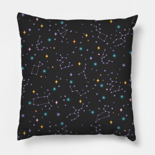 Copy of Colorful Night Sky on Black Pillow