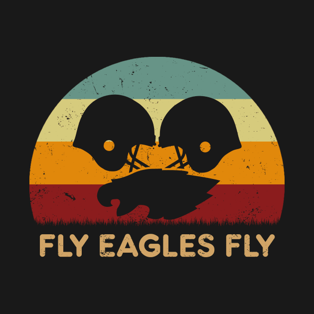 Retro Sunset - Eagles Cowboys Fly by GoodIdeaTees