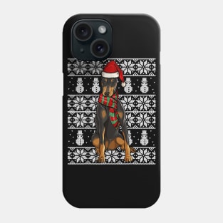 Santa Hat Doberman Pinscher Ugly Christmas Phone Case