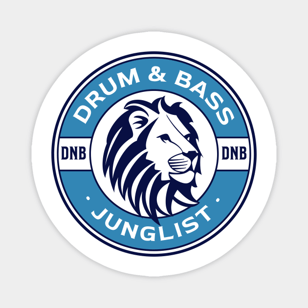 DRUM AND BASS  - Lifesaver Lion (blue) Magnet by DISCOTHREADZ 