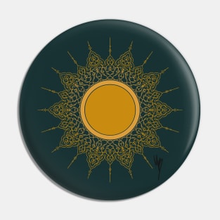 Solar. Gold sun fashion design Pin