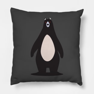 Black angry bear Pillow