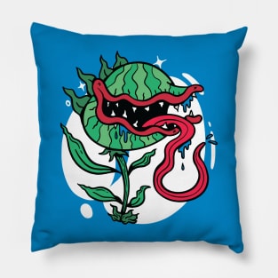 Funny Carnivorous Plant Cartoon Pillow