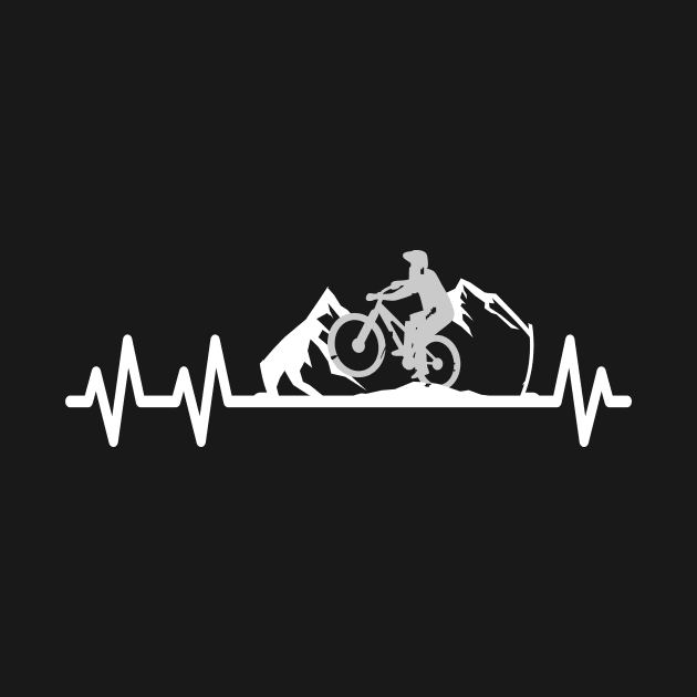 Mountain Bike Lover Heartbeat Pulse Cyclist by Foxxy Merch