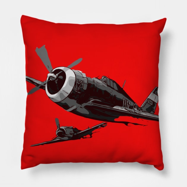 P-47 Thunderbolt Luftkampf Warbird Warplane Aircraft Pillow by F&L Design Co.