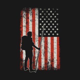 USA Flag Hiking T-Shirt
