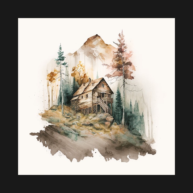 Muted Mountain Cabin by Abili-Tees