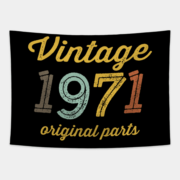 Vintage 1971 Original Parts Tapestry by DetourShirts