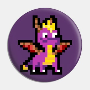 Spyro The Dragon 8-Bit Pixel Art Character Pin