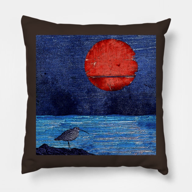 lead sky curlew Pillow by paulsummers2014