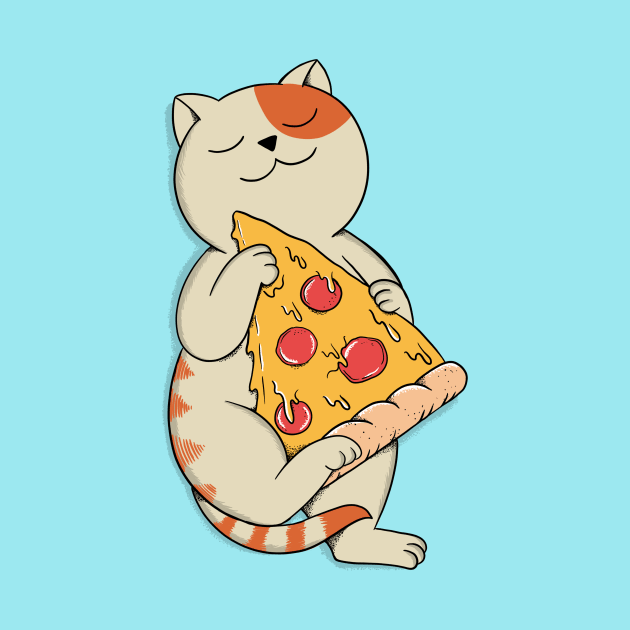 Cat and Pizza by coffeeman