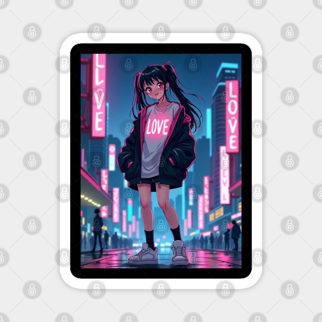 Dynamic Anime Vibes: A Journey of Color and Emotion Magnet by Steve