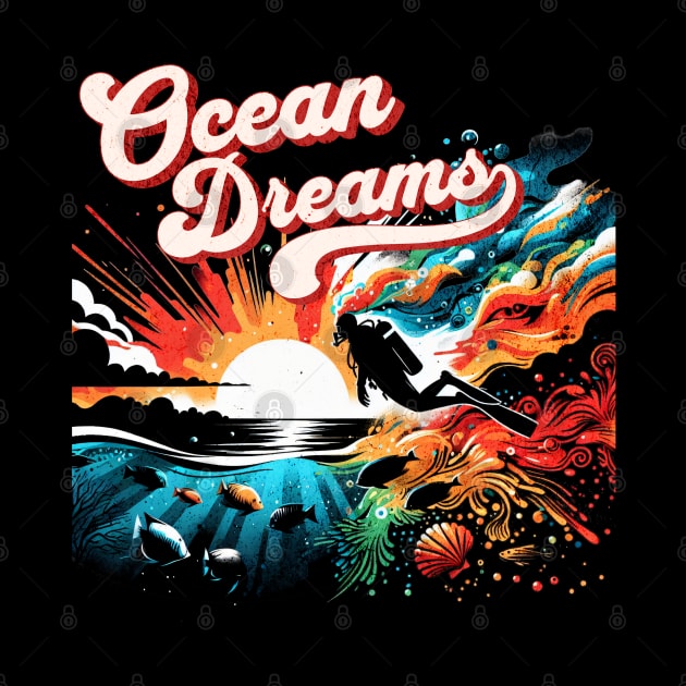Ocean Dream Scuba Diver Design by Miami Neon Designs