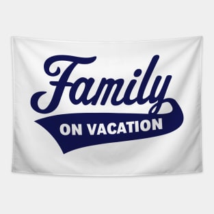 Family On Vacation (Family Holiday / Navy) Tapestry