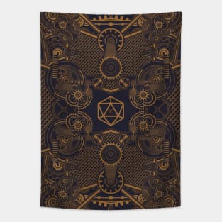 Vintage Polyhedral 20 Sided Dice Steampunk Tapestry