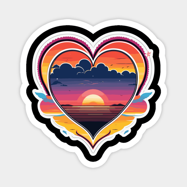 sunset heart Magnet by abdellahyousra