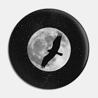 Full moon and falcon Pin