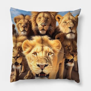 Lion King Wild Nature Funny Happy Humor Photo Selfie Pillow