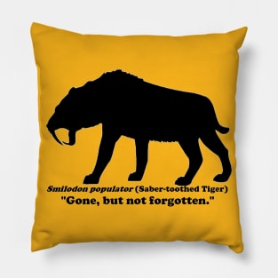 *Back Design/Front Pocket* Smilodon populator (Saber-toothed Tiger) Dark Print Pillow