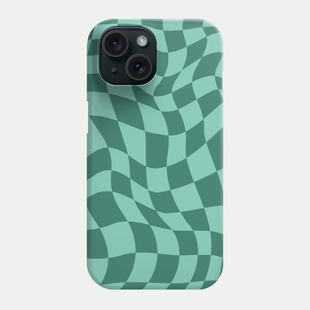 Two Green Warp Checkerboard Phone Case by lucybrownlane