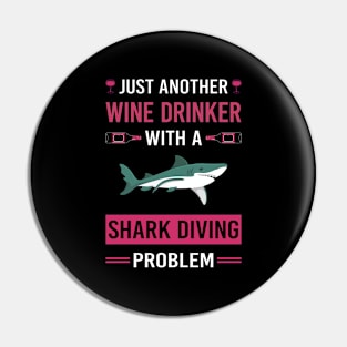 Wine Drinker Shark Diving Diver Pin