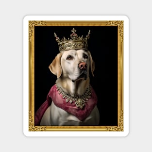 Majestic Yellow Labrador Retriever - Medieval English Queen (Framed) Magnet