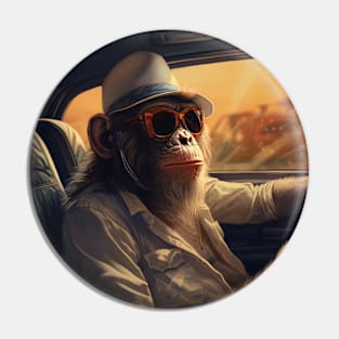 Vacationing Monkey Pin