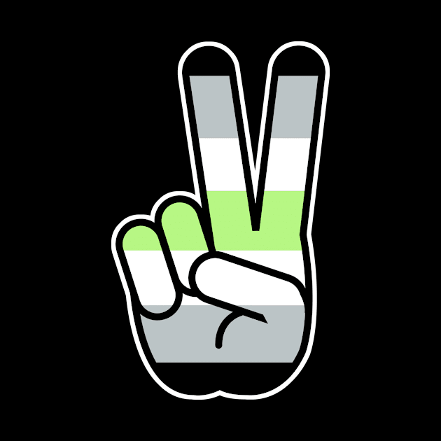 Agender Peace Hand Sign by Calculated