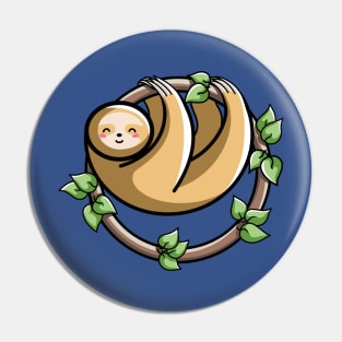 Kawaii Cute Sloth Circle Pin