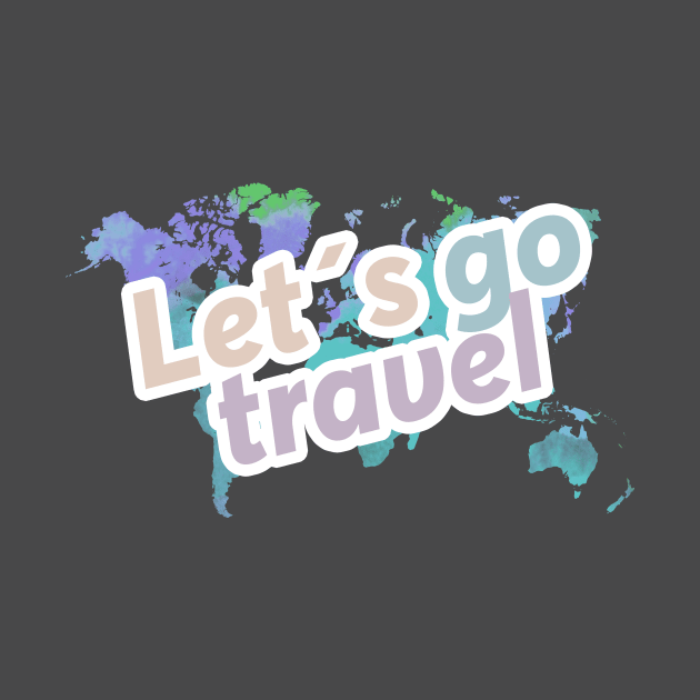 Map with letters: lets go travel by magenta-dream