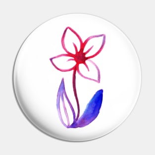 Pink Purple Watercolor Flower Pin