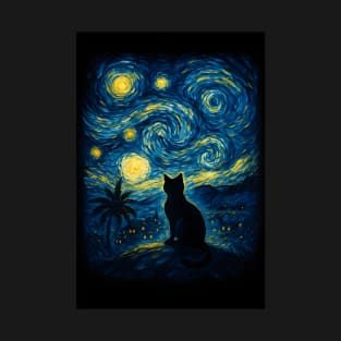Van Gogh Cat T-Shirt
