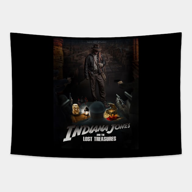 Indiana jones 2022 poster design Tapestry by SAN ART STUDIO 