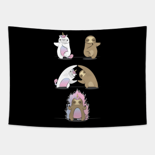 Sloth with Unicorn Fusion Tapestry