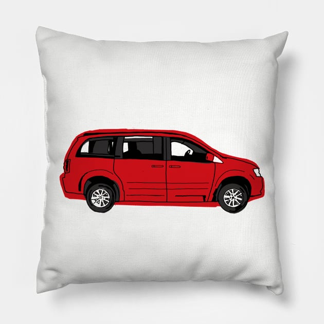 Red Van Pillow by ArtistD