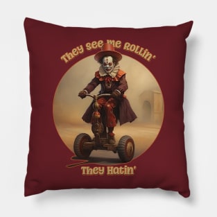 They See Me Rollin', They Hatin Evil Clown Pillow