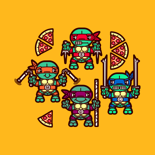 Teenage Mutant Ninja Turtles Pizza Party by chobopop