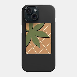 Minimal Modern  Abstract Shapes  Leaves Warm Tones  Design Phone Case